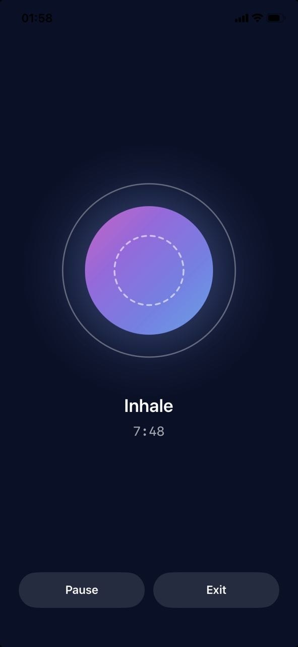 Hima power breathing screen: Inhale