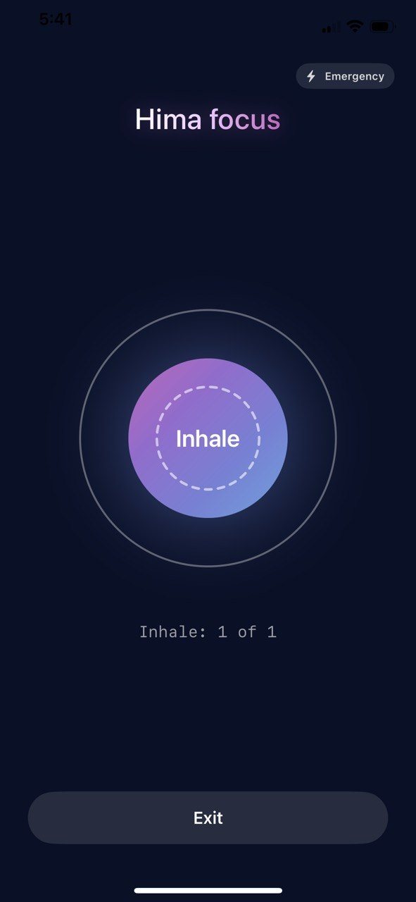 Breathing exercise before opening an app: Inhale